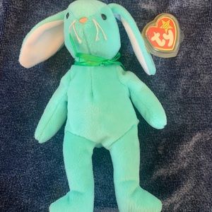 Ty Hippity the Green Bunny Plush Toy Vintage PVC Pellets